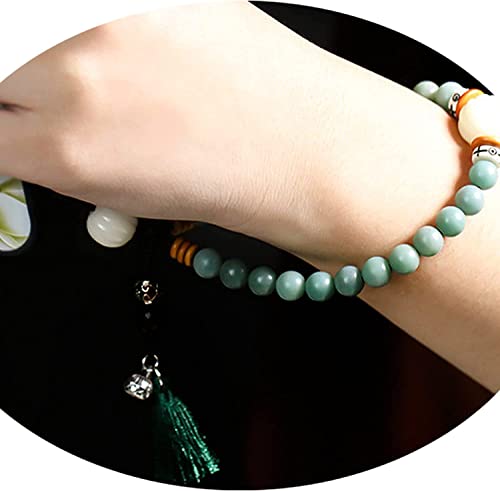 pulsera de cuentas, Correa for la muñeca for la caja del teléfono con cuentas, dijes for teléfono celular en raíz de Bodhi natural, correa for la muñeca con cordón for teléfono con cuentas, regalo de
