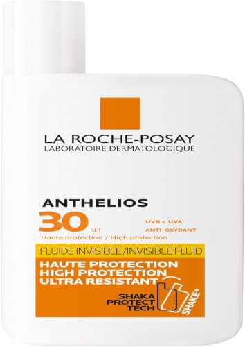 Image of La-Roche-Posay Anthelios SPF30 Invisible Fluid Sunscreen for High Protection from UVB and UVA Rays, Light Weight and Ultra Resistant, Suitable for Sensitive Skin, 50ml