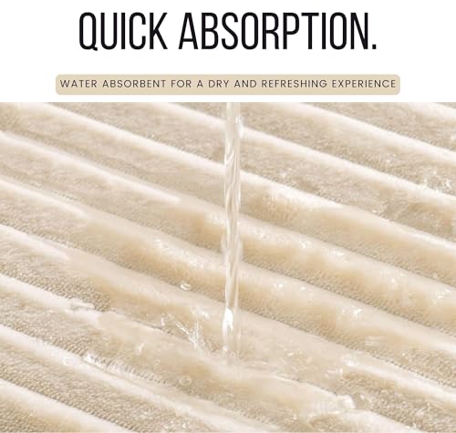 Image of SANMARINO Ultra Soft Memory Foam Bath Mat 16 inch x 24 inch | Non-Slip, Thick & Water Absorbent Bathroom Rug | Quick Dry Shower Floor Mat | Bath Rug for Bathroom & Home Decor - (Beige, 40 x 60 cm)