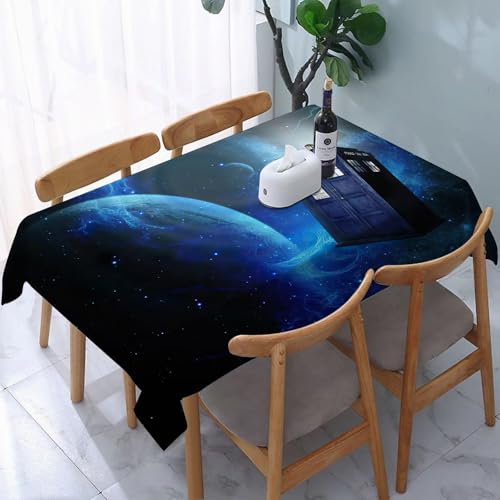 YOIUE Nappe Anti-Taches Lavable,137x183cm Nappe pour Table Rectangulaire pour Salle à Manger,Jardin,fête,Mariage ou Maison,Impression d'art sur Le thème du Film Doctor Who