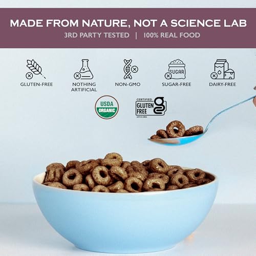 Lovebird Gluten Free Cereal Cacao 3 Pack - Organic Grain Free Cereals Paleo AIP Dairy Free Keto Friendly No Refined Sugar Healthy Snacks for Kids, Adults