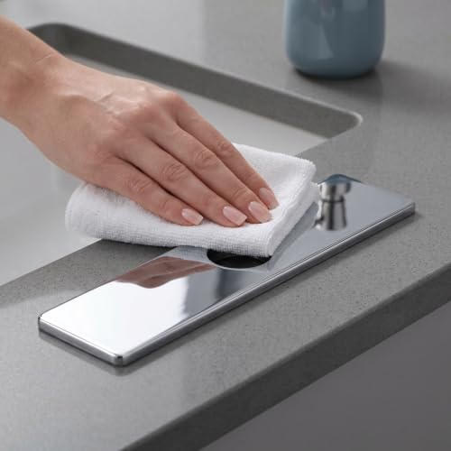 Cubierta de acero inoxidable Lurrose para tubería de agua y orificio de grifo rectangular 5