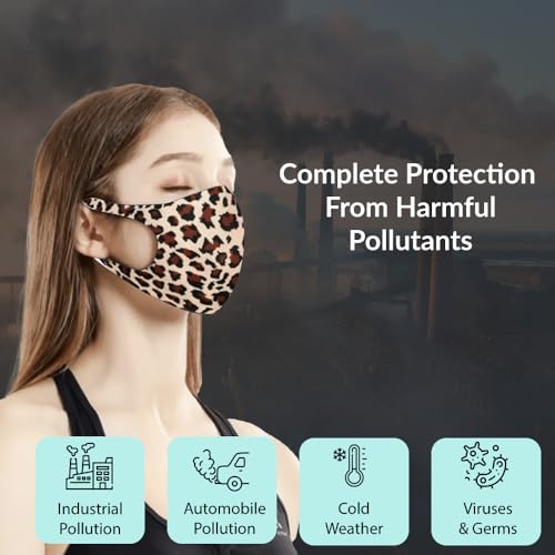 Image of Yugan Anti Pollution Reusable and Washable Face Mask for Adult, Unisex, Soft Breathable Oxford Fabric (Black)