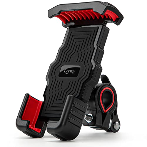 Image of Inkbird LERWAY Bike Phone Holder Bike & Motorcycle Phone Mount Universal Mount with 360 Rotation Handlebar Clamp with Aluminum Arms for Smartphones and GPS Devices Between 4.6 and 6.5 inches