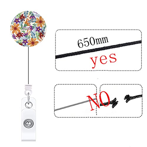 3 Pack Fancy Cute Id Badge Holder, Nurse Retractable Badge Reel Id Card Holder With 360° Swivel Alligator Clip (Flower) #TOP1