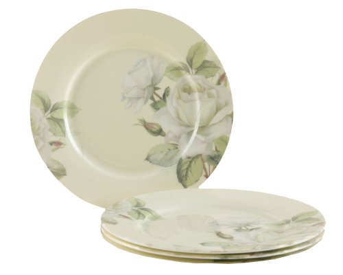 Gracie Bone China 7-1/2-Inch Dessert Plate, White Green Iceberg, Set Of 4 #TOP11