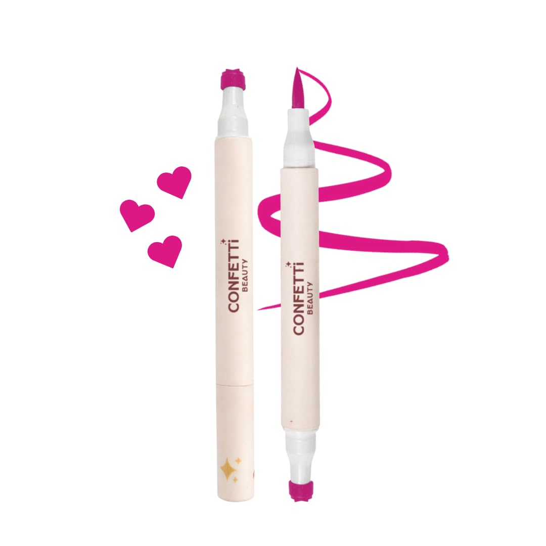 Plot Twist - Snapped | 2 in 1 Pink Eyeliner with Heart Stamp | Felt Tip Pen with Graphic Stamp | Quick-Dry Formula | Shade Pink-image-13