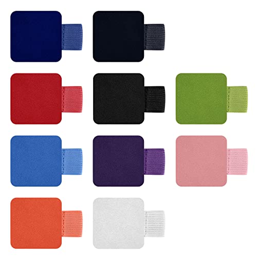 YiPHomn 10 Stk Elastische Stiftschlaufe selbstklebender,Lederstifthalter, Stiftringhalter Stiftring mit Elastischer Schlaufe,Farbe Pen Holder Rings für Tagebuch, Notizbuch, Kalender