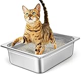 Travel Litter Box for Cats, Stainless Steel Litter Box for Cat Crate, Cat Playpen, Cat Kennel, Cage,