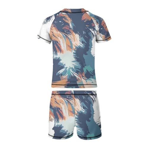 Yorkshire Terrier Dog Breed CollectionChildren's Casual Swimsuit Set - Simple and Versatile7-9Y（120cm）3