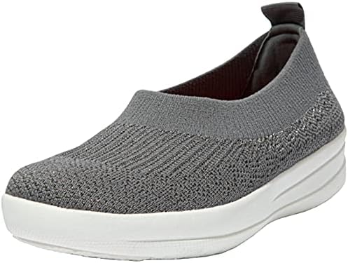 FitFlop™ Uberknit Slip-On Ballerina Flat, Pewter Grey/Metallic Pewter, Size 6