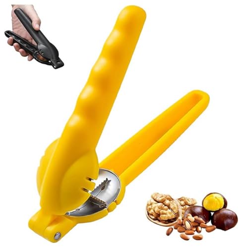 Cortador de castañas, pelador de castañas, descascarador de acero inoxidable, alicates de pistacho, abridor de galletas de nueces de macadamia con mango ABS antideslizante, almendras multifunción