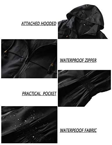Lomon Women Waterproof Lightweight Rain Jacket Active Outdoor Hooded Raincoat thumb #5