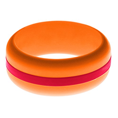 FLEX Ring - Womens Mens Orange Silicone Ring - Changeable Color Bands - Many Colors - Safe, Durable, Everyday Wear Wedding Band - 1 Ring - Sizes 4-16
