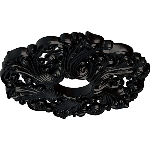 Image of Ekena Millwork CM19ORBLF Orrington Ceiling Medallion, Jet Black
