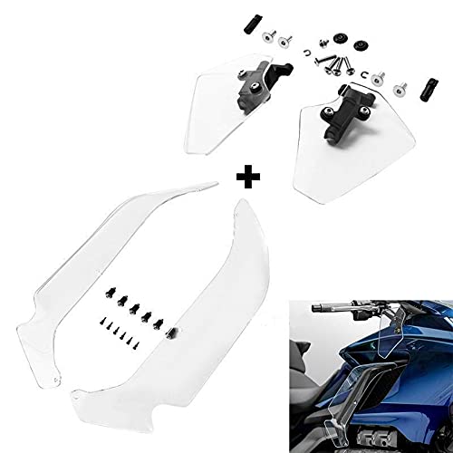 Green-L Clear Uppe &Lower Upper Air Wind Deflectors With Mounting Hardware Kit Fit For Honda Goldwing Gl1800 2018-2023 #TOP24