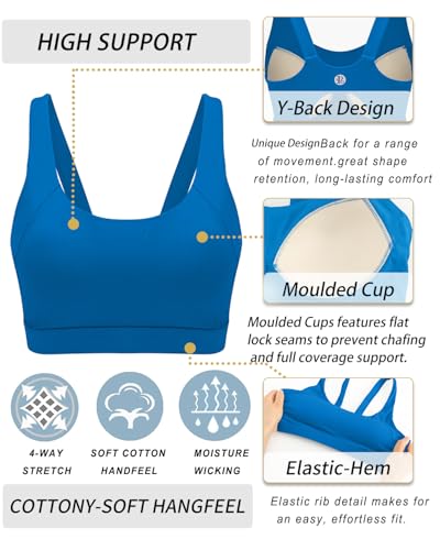 Image of RUNNING GIRL Sports Bra for Women High Support, Molded Cup High Impact Sports Bras for Women with Sewn in Pads