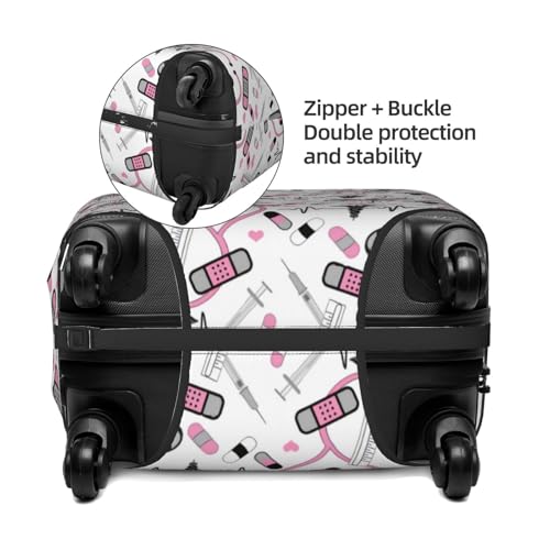 Cute Stethoscope Nurse Luggage Cover, Protective Washable Suitcase Cover - Travel High Elastic Fibers Suitcase Protector Fits X-Large4