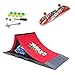 KETIEE Mini Finger Skateboard und Ramp Zubehör Set, Fingerboard Skate Park Spielzeug Ultimate Parks Trainings Requisiten (A)