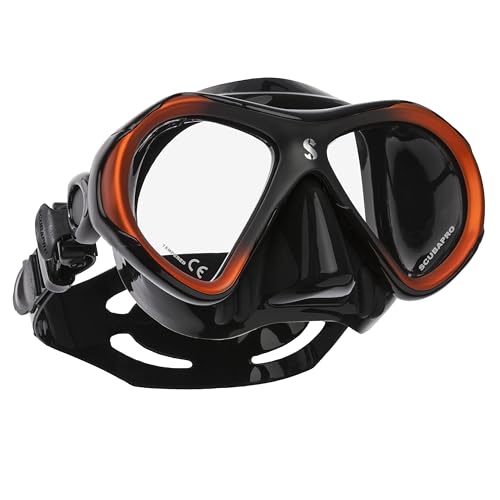 SCUBAPRO Spectra Mini Scuba Mask with Ultra Clear Dual Lens and EZ Equalize Nose Pocket for Small Divers, Black/Bronze