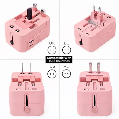 Image of MX Universal Travel Adapter All in One Worldwide Plug Adapter, International Plug Converter for Europe UK USA India, Multi Plug Universal Socket with Surge Protection, International Travel Adapter