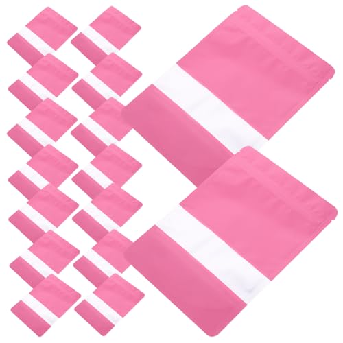 NOLITOY 50pcs Resealable Aluminum Foil Stand-Up Bags Windows Airtight Food Storage Pouches for Candy and Snacks Portable Sealing Bags for Packaging