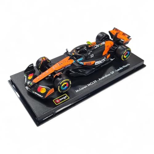 Image of Bburago 1:43 McLaren MCL38 Lando Norris Senna Tribute F1 Diecast Model Car Collectible Formula 1 Racing Car Replica Detailed Display Gift for Fans