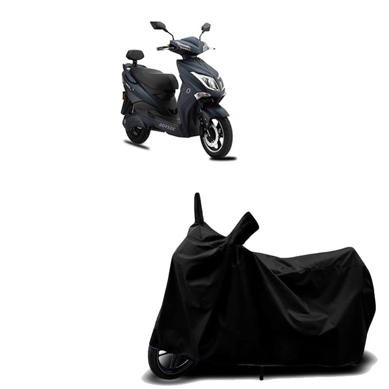 COVER MART-Bike/Scooty Cover Compatible for Odysse Electric Hawk Water Resistance Dustproof UV Protection Indor Outdor Parking with All Varients Full Body (Black Color)