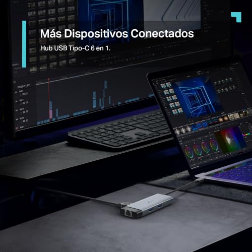Miniatura 5 de TP-Link UH6120C Hub USB 3.0 UH6120C, 6 Puertos USB y 2 Puertos de Carga Tipo-C, Velocidad de Transferencia de hasta 5Gbps, Carga Rápida 5V/2.4A, Diseño Compacto y Portátil, Windows, Mac y Linux