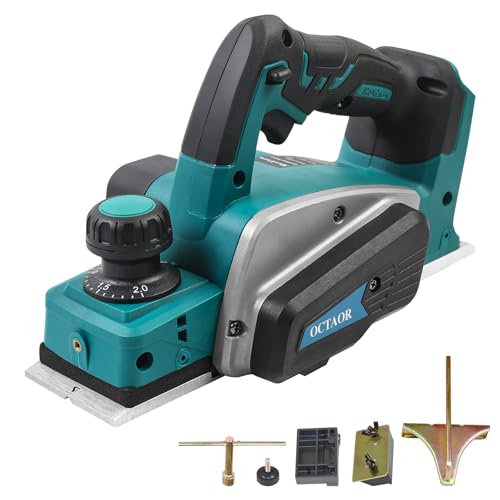 OCTAOR Cordless Handheld Wood Planer for Ma-kita 18V Battery, Electric Planer for Woodworking, 3-1/4 Inch Cutting Width, 22,000 RPM Power (Battery Not Included)