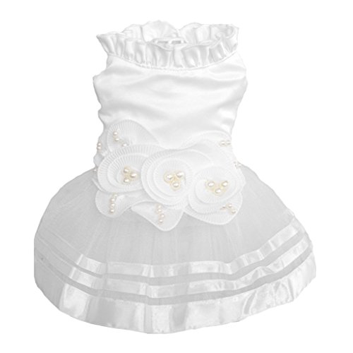 XINGLIDA Weißes Hochzeitskleid Für Hunde Und Katzen Braut Hochzeit Party Kostüm Welpen Prinzessinnenkleider Für Kleine Hunde Luxuriöse Hundekleidung