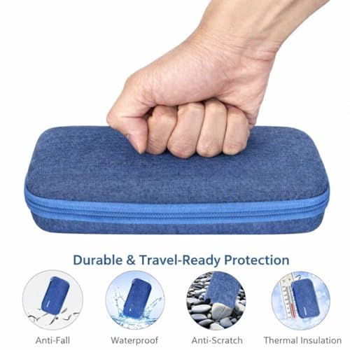 Image of Insulin Cooler Travel Case with 2 Ice Packs TSA Approved Hard Shell Diabetic Medication Bag for Insulin Pens Syringes and Tablets Compatible with Ozempic Mounjaro (Blue Small)