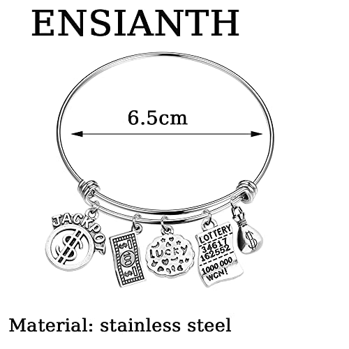 ENSIANTH Gambler Ticket Bracelet Good Luck Jewelry Casino Lover Gift Lottery2