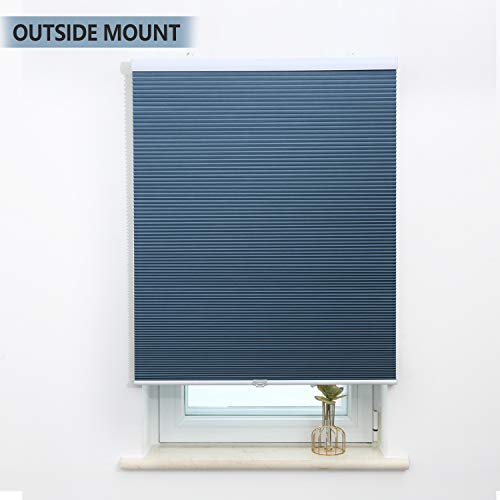 Blackout Cellular Shades Cordless Honeycomb Blinds For Windows Inside & Outside Mount 31" W X 64" H, Ocean Blue(Blackout) #TOP7