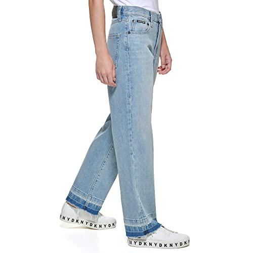 DKNY Women's Basic Essential Wide Leg Straight Jeans3