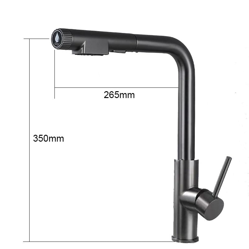 Robinet eau potable Feng Shui cuisine nickel brossé gris extractible - 2
