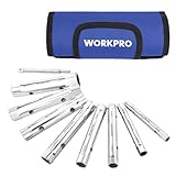 WORKPRO 9-Piece Shower Valve Socket Wrench Set with Bar Handle, for Bathroom Removal of Tub and Shower Valves, Home Plumbing Repairs, Double-Ended, Storage Bag Included