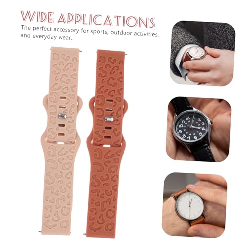 2pcs Smartwatch Strap Replacement Band Silicone Watch Band for Wristwatch Pattern Watch Belt4
