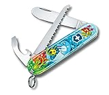 Victorinox Taschenmesser My First Victorinox Sets für Kinder, Tier-Edition (9 Funktionen, Klinge, gross ohne Spitz, Dosenöffner, Schraubendreher), blau