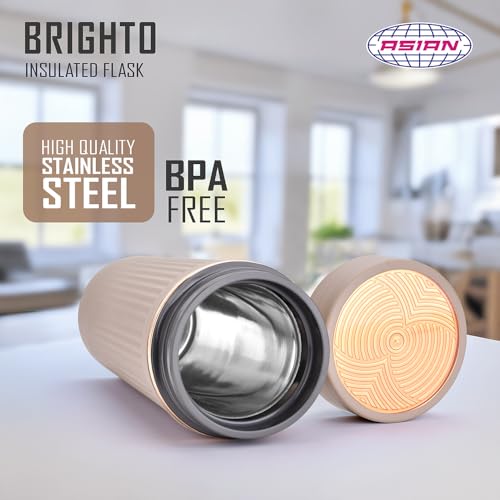 Image of Asian Brighto 500ml Insulated Thermosteel Flask | Hot Drink Coffee & Tea Water Bottle for Winter & Office | 6-Hour Heat Retention | Leakproof & BPA Free Christmas Gifting Travel Mug (Brown)