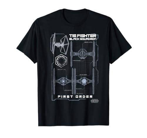 T-shirt Star Wars TIE Fighter Black Squadron col rond pour fan de science-fiction