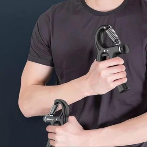 Kit Hand Grip Fortalecedor de Mão Dedo Punho Antebraço Ajustável Profissional Fisioterapia (Preto)
