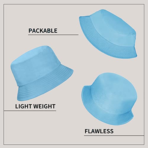 Image of Rosoz 1 & 2 Pack Bucket Hat for Women Men Summer Travel Beach Sun Hat Outdoor Cap Unisex Bucket Hats