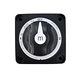 JT-HLM M-Series Battery Switch Selector 3 Position, OFF-1-2,3 Position Three Terminal Battery Switch,Black