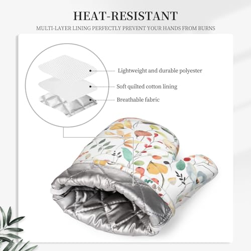 Dycbness DYCBNESS-11.30-5 Sprint Floral Butterfly Oven Mitts Pot Holders Set Silicone Rustic Colorful Wild Flowers Kitchen Oven Mitts Heat Resistant Potholders Non-Slip 4Pcs Hot Pads And Oven Gloves Sets thumb #3