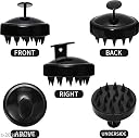 Hair Scalp Massager Shampoo Brush, Silicone Bristles (Black, Pack of 2) gallery image