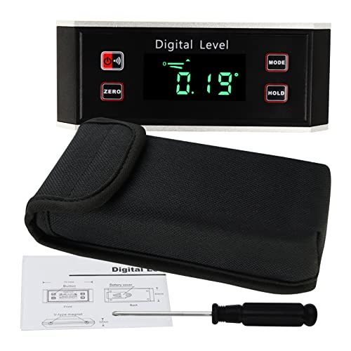 Medidor de ángulo digital 0-360° con nivel y magnetismo miniatura 7