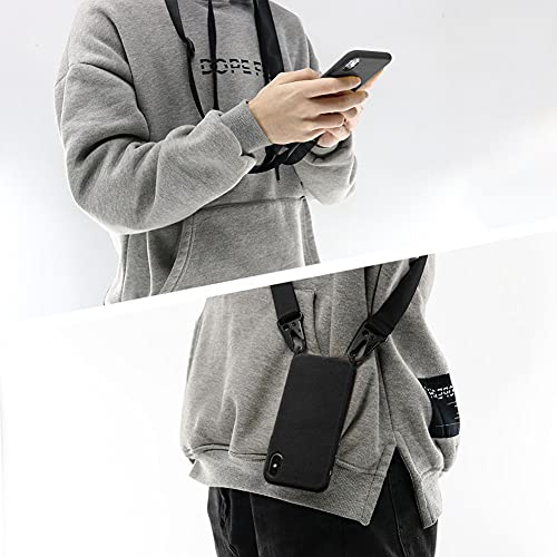CQUUKOI Compatível com iPhone 13 Pro, capa de telefone transversal com cordão, linda capa de silicon