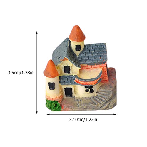 STOBOK 3 PeÃ§as de Resina de Casa Em Miniatura de Jardim de Fadas Ornamentos de Mini Castelo DecoraÃ