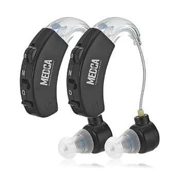 Behind the Ear Sound Amplifier - BTE Hearing Aid for Seniors, Noise Reducing, Black